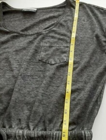 Allison Brittney Jersey Knit Charcoal Maxi Dress Drawstring Tie & Side Pockets - Picture 5 of 10